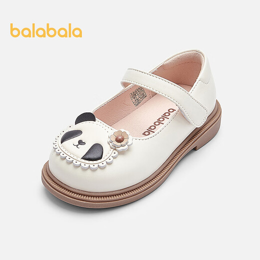 Balabala children's shoes children's princess shoes girls sandals summer new small leather shoes panda shoes cute off-white 10301 22