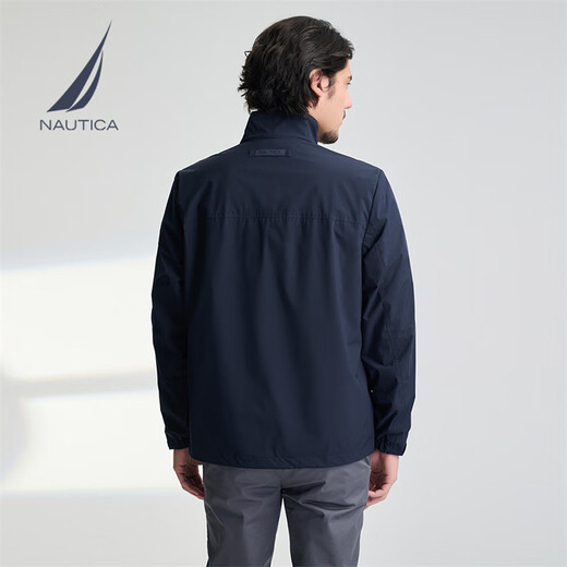 NAUTICA Men's 25 Spring New Anti-light Water Splashing Comfortable Small Stand Collar Jacket Men's JE5150 Navy Blue 4NV M