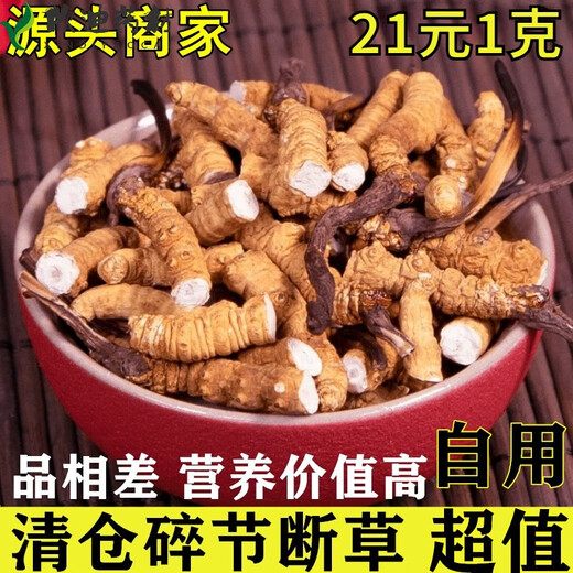 Beijing Tongrentang official store flagship broken Cordyceps Cordyceps Cordyceps complete high-altitude Cordyceps head stage high-quality hay 1 gram 2-3 roots 2-3 roots 1 gram Complete Cordyceps King 1 gram Vacuum packaging Lock the essence