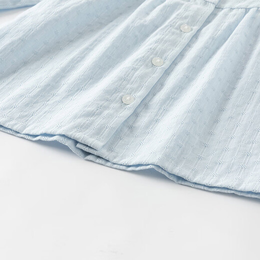 DAVE&BELLA children's shirt pure cotton baby girl spring top new children's shirt sweet girl's clothes children's clothing cream blue ready stock 120 cm (recommended height 110-120cm)