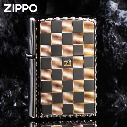 ZIPPO original lighter genuine windproof black ice plaid men's personal lettering Black ice plaid 3 [new machine oil-free] DY9902ZB