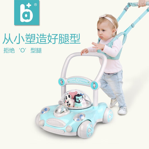 A + B Enfants Enfants Walker poussette Multi-fonction Multi-fonction Baby Walker 6-18 mois de jambes en forme de O Musique de ceinture verte menthe