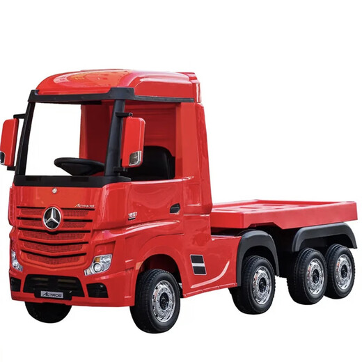 Mercedes-Benz truck front children's electric car four-wheel remote control car baby truck child toy car can sit two people charging four-wheel drive red Mercedes-Benz front