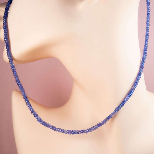 Li Shen S925 silver gold plated natural tanzanite exquisite design necklace small size