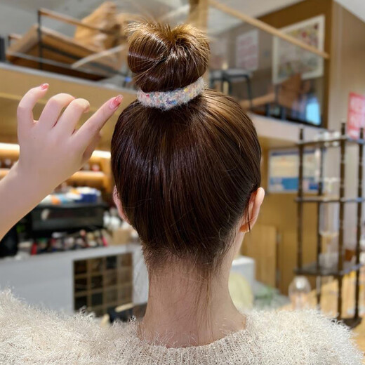 Nanbo Maru Hair Tie Women's High Ponytail Durable Rubber Band Hair Tie 2025 New High Elasticity Leather Cover Hair Tie NW-FQ95 Wave Dot Mixed Color 5-piece Set Bag