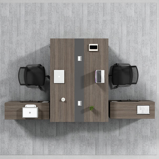 Shusheng boss desk double seat face-to-face office desk and chair combination financial simple modern boss manager desk 1800* 1200 (with movable side cabinet)