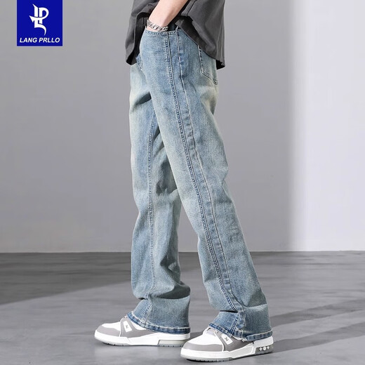 Coton Black Jeans Brand Trendy Brand Loose Loose Rétéraire 2025 Spring New American High Street Spring and Automne Casual Long Long Long 9901 Black régulier XL Taille