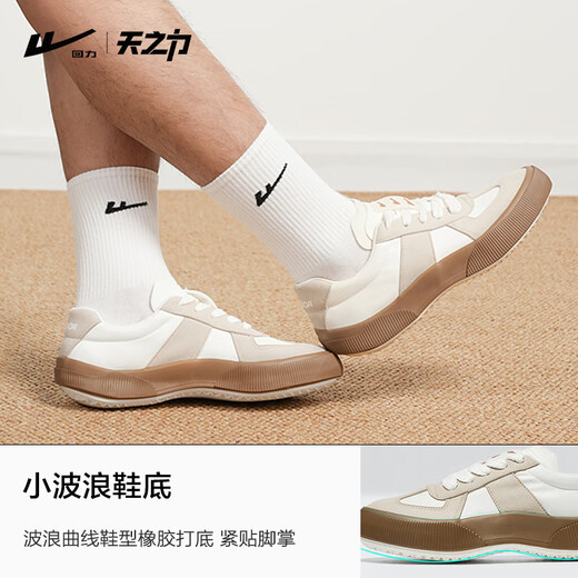 回力男鞋春夏透气休闲运动鞋子男情侣百搭帆布鞋女舒适德训鞋 白卡41