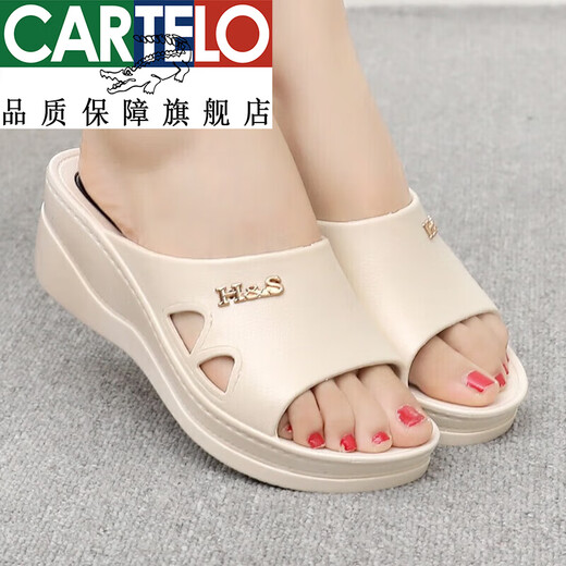 Cartelo Brand Leather Femme's High Talon Les pantoufles portent des sandales imperméables à talons à talons à talons à talons à talons à talons à talons à talons à talons doux et à la mode
