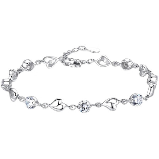 Guanpu Pavilion Fat Donglai's same style pt950 platinum bracelet PT950 women's moissanite four-leaf clover light luxury niche exquisite hand ornaments love you bracelet + certificate gift box