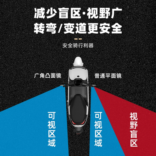 Panyuan Battery Bicycle Reflector Electric Vehicle Rearview Mirror Yadi Emma Electric Bicycle Universal Reverse Reversing Mirror Warhawk Convex Rearview Mirror Pair + Positive and Reverse Wire Screws