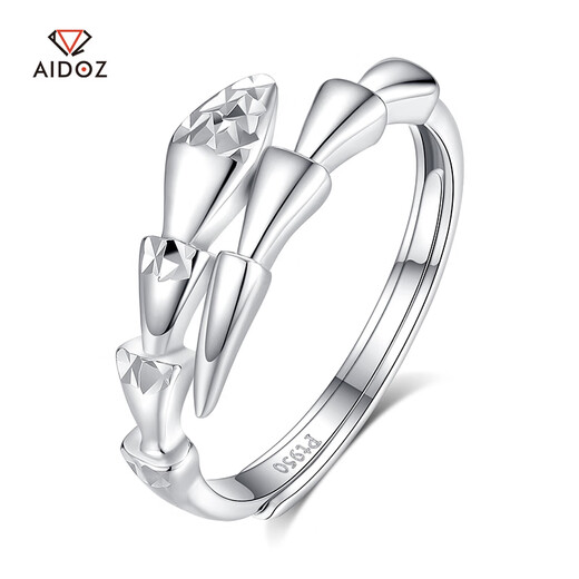 Aido diamond pt950 platinum ring for women fashionable platinum geometric zodiac snake design holiday gift weight 3.2-3.4 grams