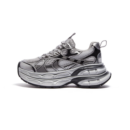 Camel (CAMEL) Dilireba's same style Silver Moon retro dad shoes heightening men's and women's shoes sports casual shoes couples same style L24A283742 women's gray/gun/black 36