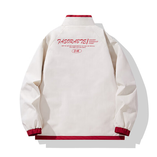 NASA MARVEL Jacket Men's Spring and Autumn Reversible Trendy Versatile Couple Stand Collar Jacket Casual Top Black L