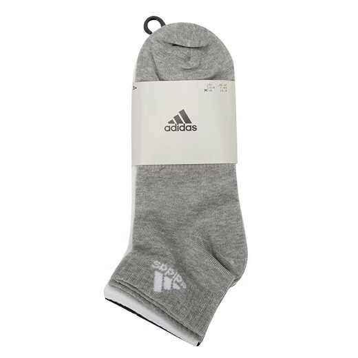 阿迪达斯 （adidas）官网官方袜子男袜女袜 春季新款运动袜足球袜透气休闲长袜中筒袜 IC1283/低帮三双装/黑白灰 L(42~46码)