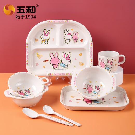 WUHE KINDERSNORTSPLATTE A5 Metamine Tabelle Cartoon Bowl Teller Kinder glückverheißend