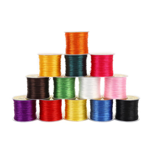 Maimeide handmade diy beaded bracelet flat wire transparent crystal elastic cord wear-resistant bracelet play beads rubber band elastic rope upgraded model (red 1.0mm about 50 meters)