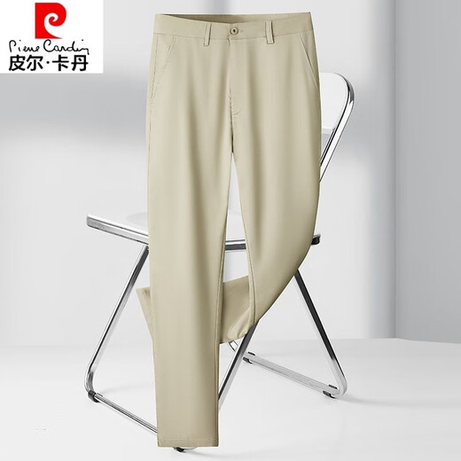 Pier-cardan pantalon LAISER BUSINESS PANTAL MENS CASSORATIQUE MENTLEMAN Gentleman léger luxe mince confortable Pantalon à patte droite respirant noir [5009b-g] Modèle mince 35 [taille 2 pieds 75]