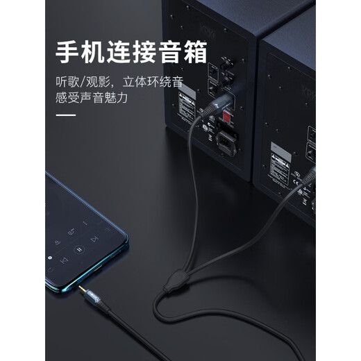 3.5转双卡农公母音频线小三芯一分二调音台音箱卡侬平衡线 经典款 3.5转双卡侬公-QS3523 1米