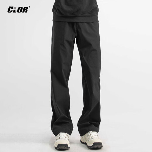 CLOR潮流工装裤男夏季休闲薄款裤子高街宽松运动直筒裤CL50黑色XL