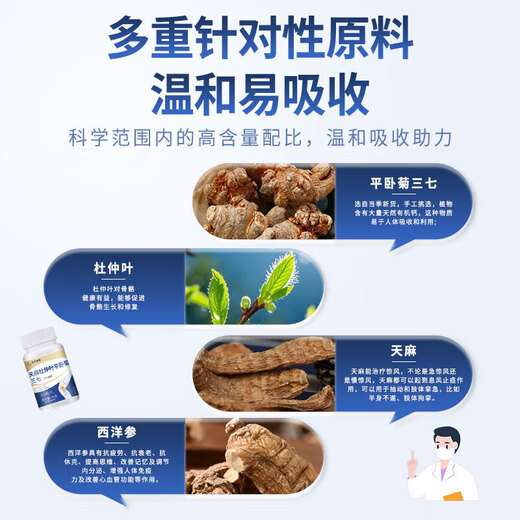 Beijing Tongren Tianma SANQI Tongluo Tabletas Gastrodia Eucommia Ulmoides Hoja acostada sobre el jugoso crisantemo Danqi Tongluo Tabletas Angelica cintura y dolor de rodilla, 480 tabletas siempre se preparan (ambas fortalecen el cuerpo y se preocupan por la salud)