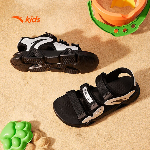 ANTA Children's Sports Sandals for Boys 2025 Summer Breathable Velcro Open-Toe Beach Shoes A12326962I