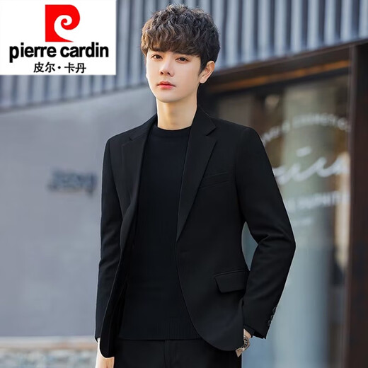 Pierre Cardin Spring Design Blazer Men's Brown Costume en trois dimensions tombant en trois dimensions de la jeunesse décontractée Single Western Trend Khaki High Texture L 120-135Jin [Jin est égal à 0,5 kg]