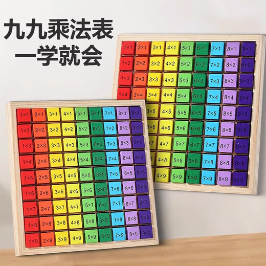 Xinchen Toys Toys Wooden 99 Стол умножения детские образовательные игрушки раннее образование строительные блок Умножения Формула Учебное пособие Совет по усыновляющему плате (цветовая коробка