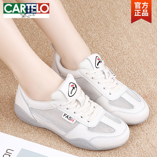 
CARTELO leather bag-toe sandals for women 2025 new summer new mother hollow flat sole sports soft sole beach shoes Q682 meters gray leather 37