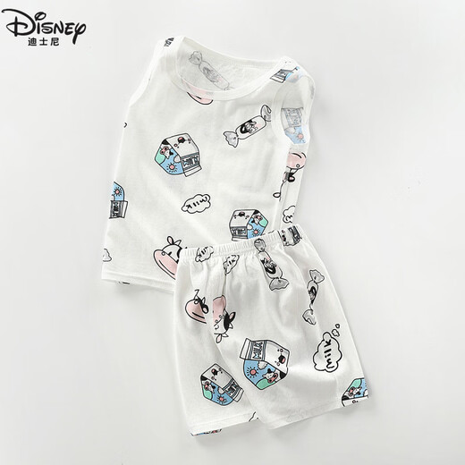 Seamless and tailorable summer thin children's vest for boys and girls baby T-shirt bottoming shirt suspender shorts suit vest suit - white 73 73