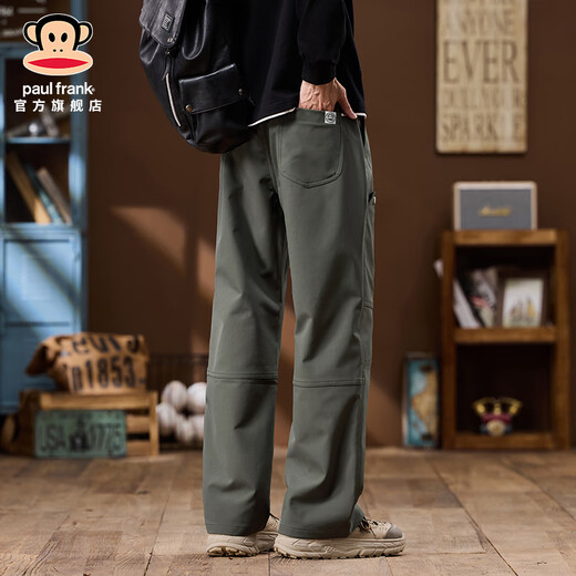 Big Mund Monkey (Paul Frank) American Retro Work Clothes Casual Hosen für Männer Frühling und Herbst Neue trendige Marke VERSATILE LOSSE LOSSE ERHALTEN MEN MEN MISTERN MILITARY GREEN