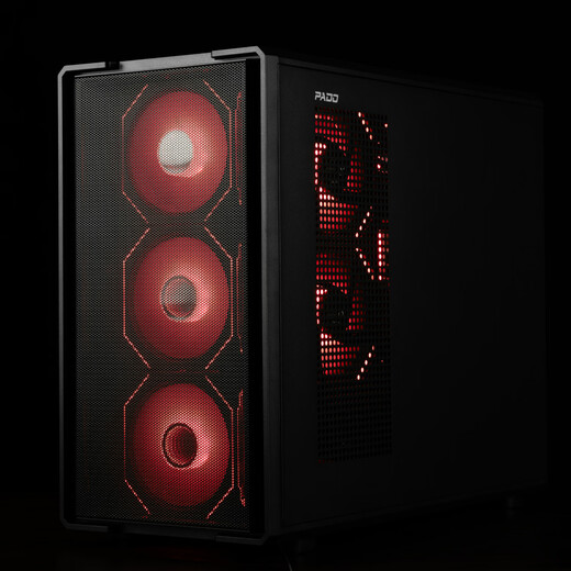 半岛铁盒（PADO）W6黑色MESH网孔散热机箱 （支持MATX主板/玻璃侧透/钢网面板/独立电源仓/防尘网/支持4080显卡）黑
