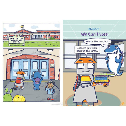 鲨鱼和机器（1-4册） Shark and Bot 蓝思GN300-480L 诙谐幽默 全彩友谊幽默搞笑搞笑漫画书 小学生课外阅读 英语启蒙 [平装]美国学乐出版社 【和神探狗狗一样的难度】