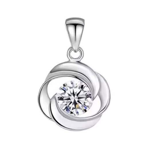 DYNpt950 platinum pendant for women with diamond pendant, 18K gold plated pendant, non-fading, chain single pendant not included, style 1