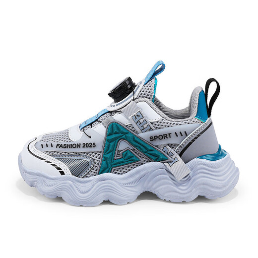 Children's shoes for boys and girls' shoes for summer breathable mesh medium-sized children's boys running shoes non-slip sports shoes gray-green (summer mesh) 683 37 inner length 23.5cm