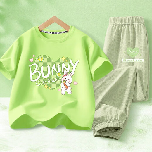 Camiseta de manga corta de Summer Summer de Yalu Girls 2025 NUEVOS NIÑOS Big Big Children Mesh Pantalones transpirables Sports Summer Sports Dan15673 White + NHZ15682K Verde 130