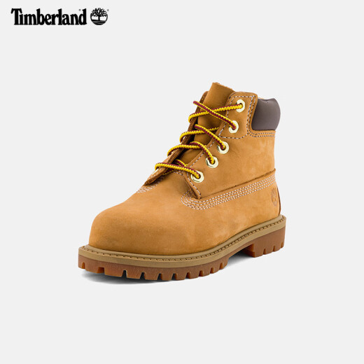 添柏岚（Timberland）官方小童鞋大黄靴马丁靴高帮户外旅行偏大|12809 12809W/小麦色 28.5 (6孔黄铜鞋眼)
