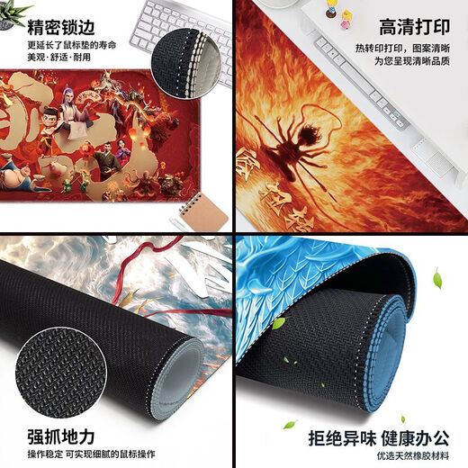 Clcey Mouse Pad Nezha Super grand ordinateur clavier PAD 2D PAD DE MOUSE ESPORTS OPRODICAT DE BURD PAD LOCK LORT ANTI-SLIP BURANCE 13886 Ma vie est mon propre 600x300x2mm