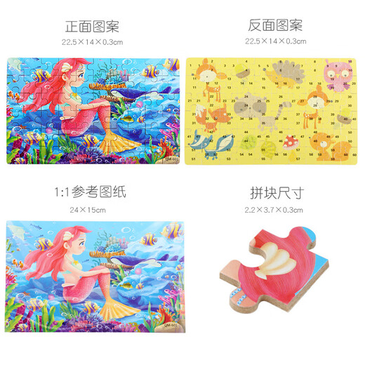 Yiya Meng Kinderpuzzle Kinderspielzeug Frühschulpädagogisches Spielzeug Rätsel 3-6 Jahre 6-12 Jahre alt [neues Modell] 60-teiliger Emu
