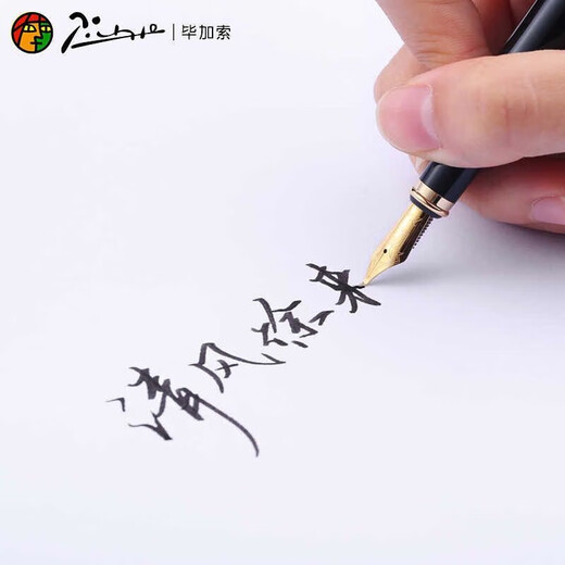 毕加索（pimio） 24新款 902弯尖美工笔硬笔书法钢笔1.0mm艺术签名笔学生弯头练字书法笔 【1.0mm】902黑色金夹美工笔弯尖
