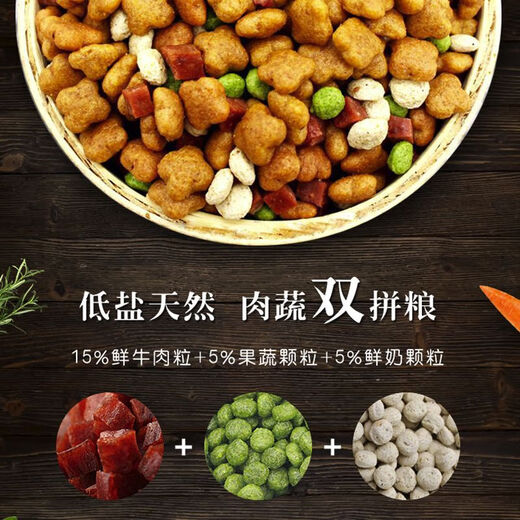 OIMG McCabe Beef Fruit and Vegetable Dog Food 5Jin Jin is equal to 0.5kg Teddy Bichon Pomeranian Large Dog Small Dog Adult Dog Puppy 10 Universal Beef Flavor 2.5kg