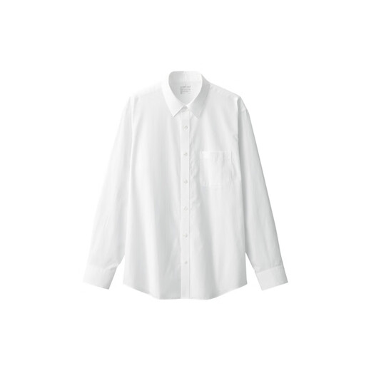 MUJI мужская стираная однотонная рубашка с длинными рукавами мужская рубашка с длинными рукавами куртка с лацканами AC2WPC5S белая M (170/92A)