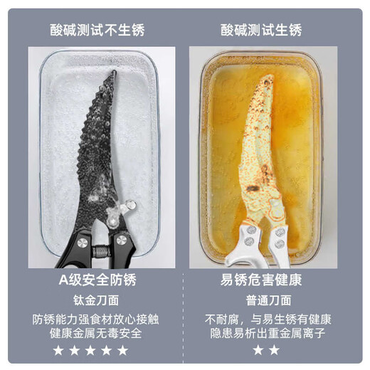 Zheng Xiaochu Ciseaux de cuisine allemands Zhang Xiao Ciseaux de barbecue à carapace molle en acier inoxydable pour tuer les poissons Ciseaux à os de poulet, de canard et d'oie Ciseaux à os Mise à niveau ordinaire Épaissie Printemps Argent Ciseaux à os de poulet puissants