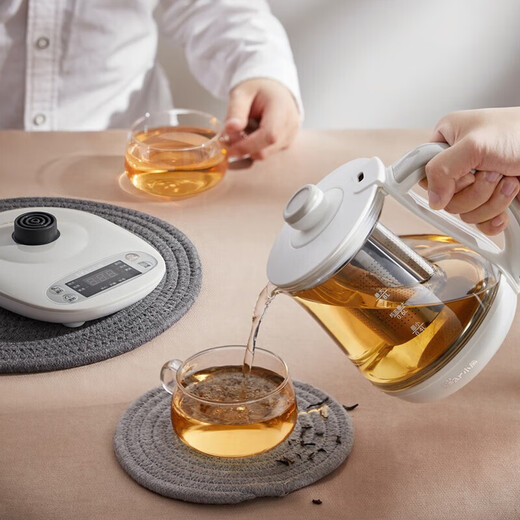 Bear health pot office mini small teapot tea maker mini kettle thickened glass mini kettle for 1 person floral teapot automatic constant temperature YSH-A08U6 with filter 0.8L