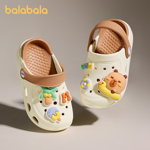 Balabala children's slippers summer cartoon rabbit hole shoes boy non-slip indoor little girl beach shoes baby toddler shoes Capibala 23 inner length 15cm (150) suitable for feet 14cm long