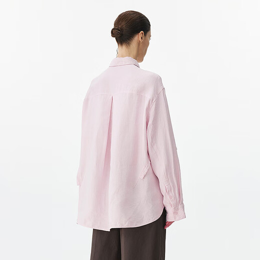 
Jiangnan Buyi (JNBY) [same style in the mall] 25 Spring New Product Shirt for Women, Hanhelu Loose Irregular Drawstring Long Sleeve 5P2210090 671/Gray Powder M
