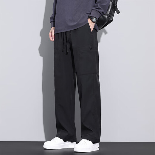 Jeep Spirit Casual Hosen für Männer Sommer Neue amerikanische trendige Arbeitshose für Männer losen gerade Männerhosen Casual Hosen 9856 Khaki + 9856 Black M.