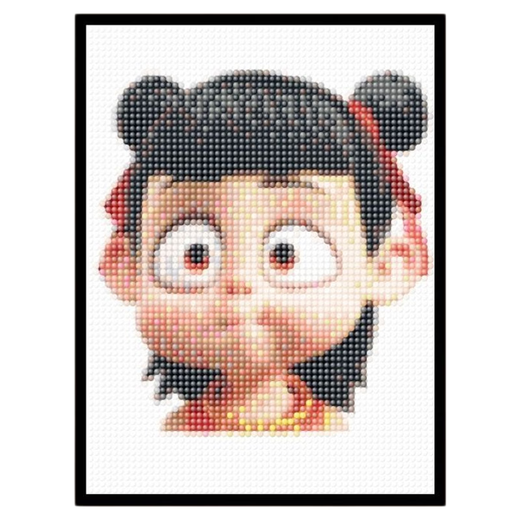 语森忆哪吒钉子画材料包敖丙画图钉画手工包纪念品魔童闹海周边生日礼物 钻石画--7371木质框+工具+彩盒