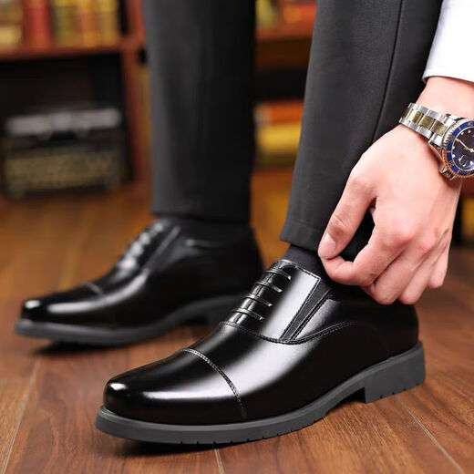Daohuatu Nouvelles chaussures en cuir formelles pour chaussures en cuir masculin pour couvertures à pied, chaussures en cuir simple à lacets à trois plats de mariage à trois joint sectoriel de sécurité