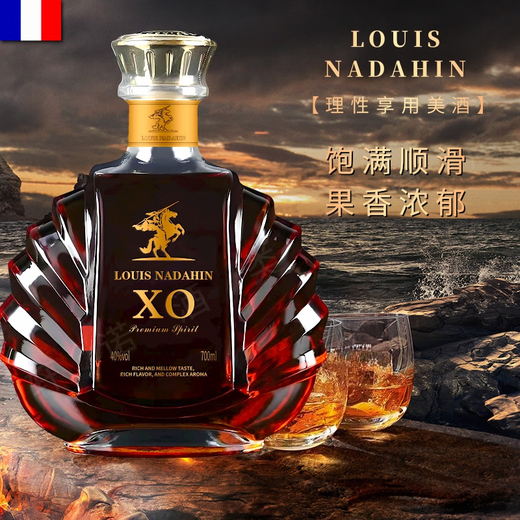 路易奈爹轩法国原酒进口白兰地XO洋酒原酒进口40度烈酒700ML调酒吧KTV聚会装 700mL 2瓶 畅饮装/聚会够